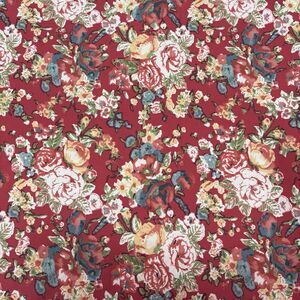 Pottery Barn Red Multi Floral Full Queen Duvet Cover Cotton Traditional Button